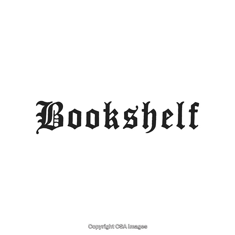 Vintage Blackletter Typography Featuring the Word "Bookshelf"