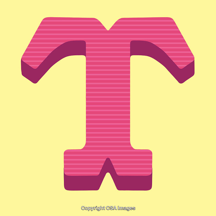 Vibrant Striped Letter T Design With Playful Colors and Style