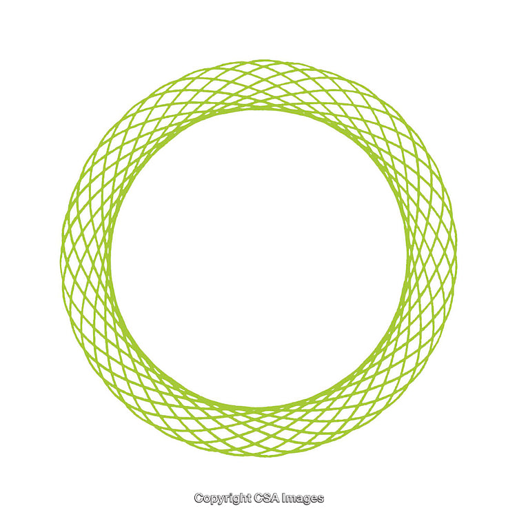 Abstract Circular Green Mesh Pattern on White Background