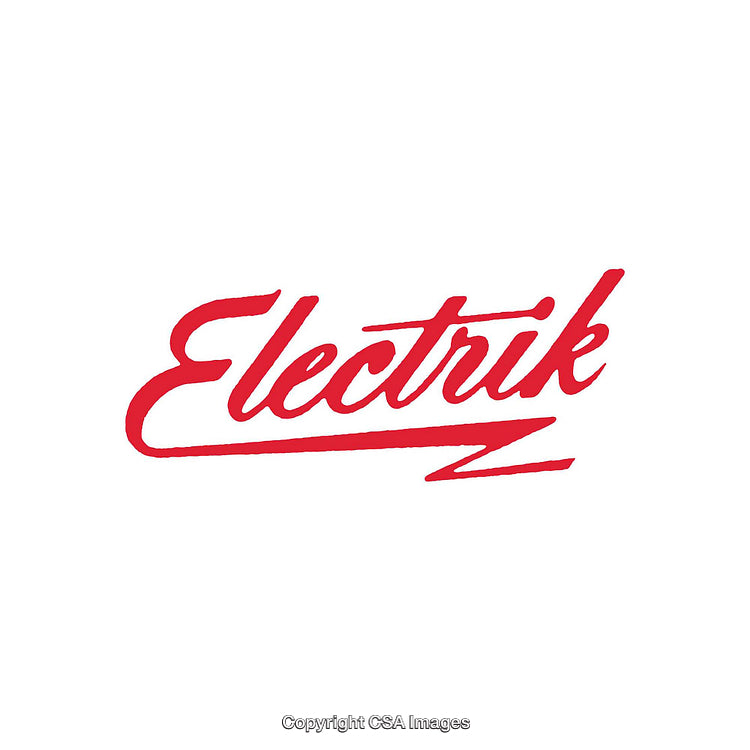 Red Script Electrik Logo Design on White Background