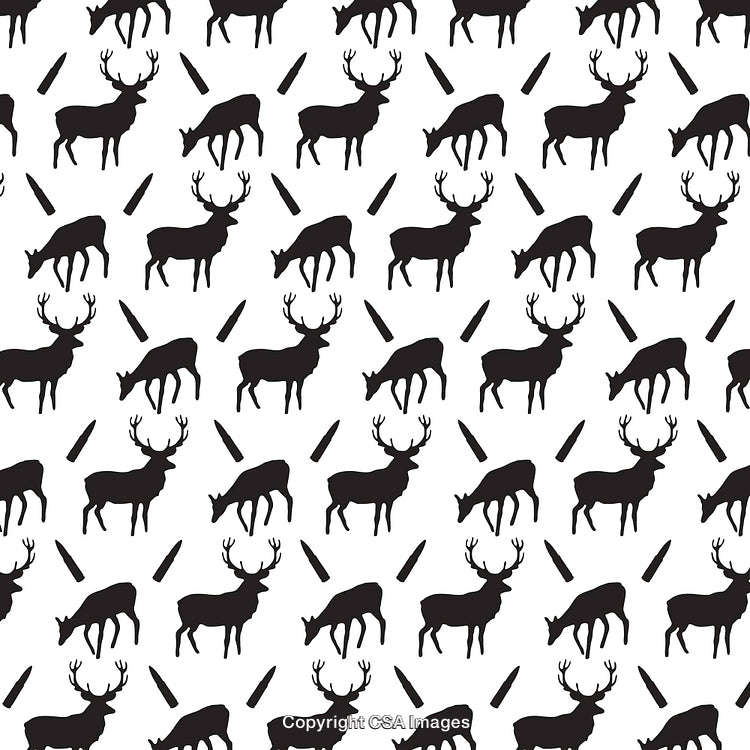 Black and White Stag and Arrow Pattern Design Background