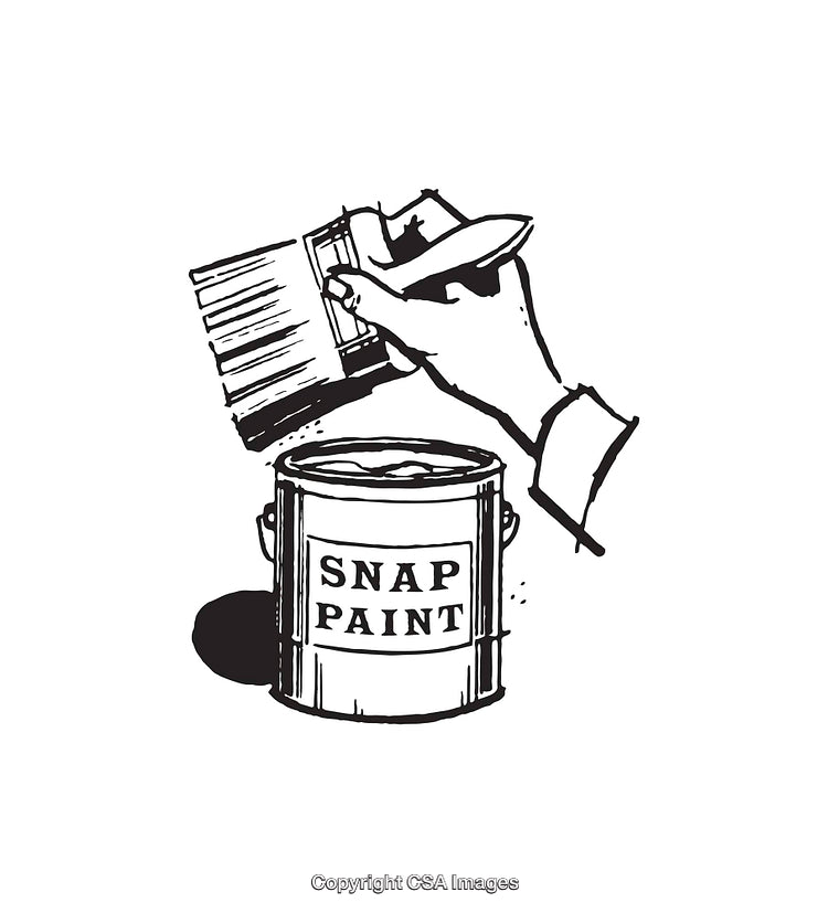 Black and White Line Art Illustration of Painting a Can
