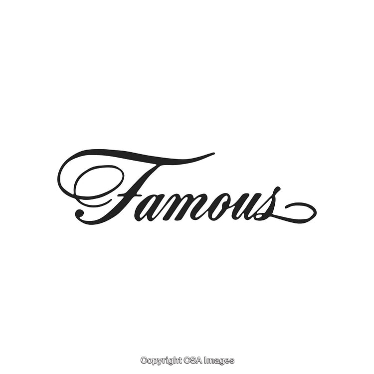 Elegant Cursive Text Depicting the Word Famous in Decorative Style
