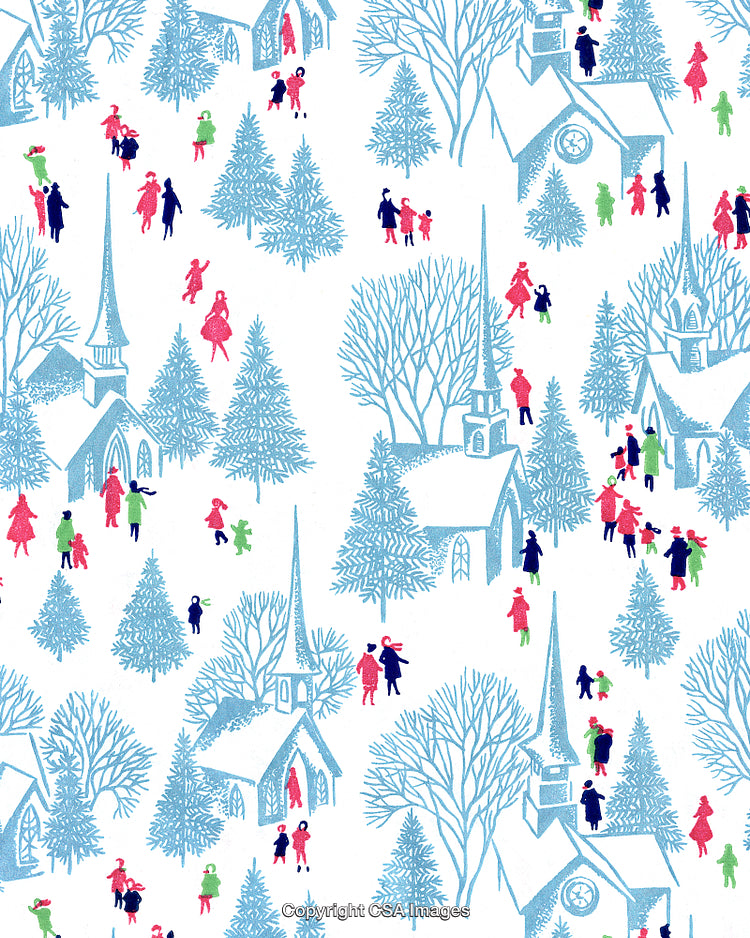 Christmas Snow Scene Pattern