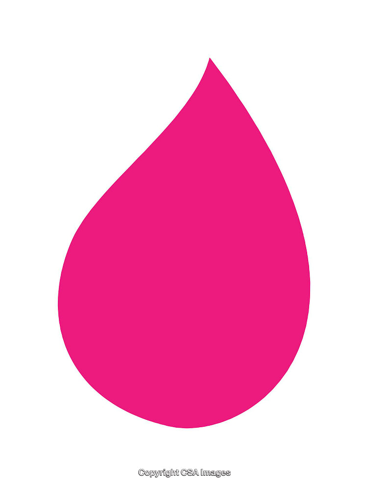 Vibrant Pink Droplet Icon on a White Background