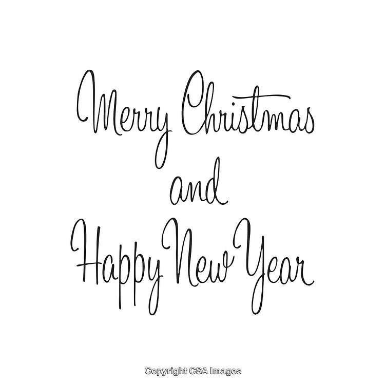 Elegant Handwritten Merry Christmas and Happy New Year Greeting on White