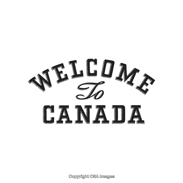 Welcome to Canada Typography with Monochrome Stylish Lettering Design