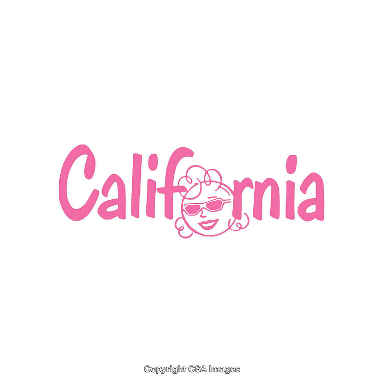 Pink California Design with Retro Sunglasses and Stylish Lettering