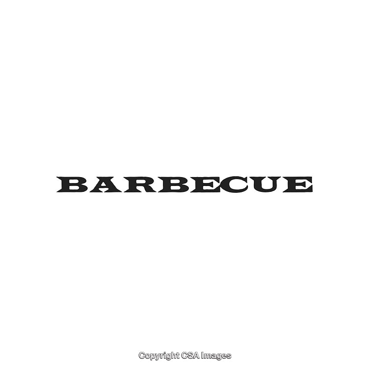 Bold Barbecue Typography on White Background for Food and Grill Enthusiasts