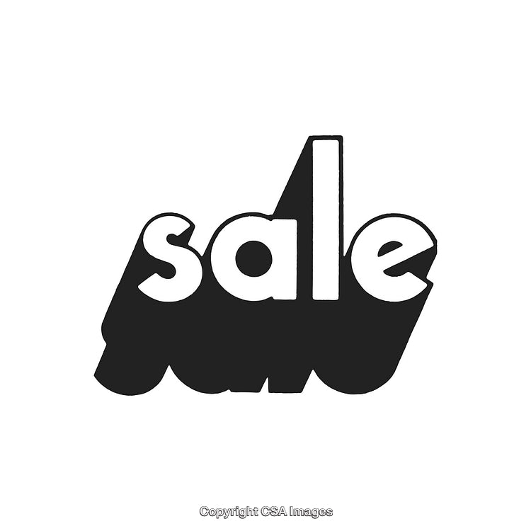 Bold Black And White Sale Sign Typography With Shadow Effect