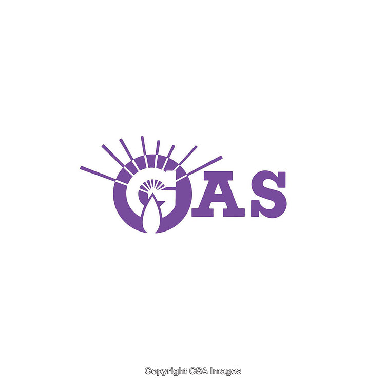 Purple Stylized Gas Logo With Flame and Radiating Lines