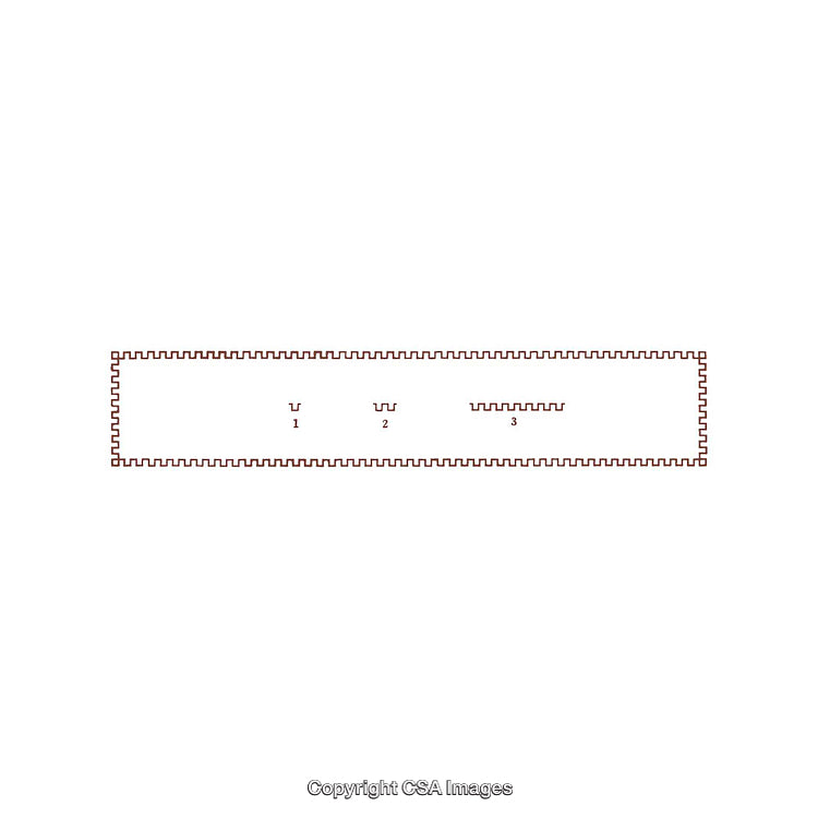 Intricate Rectangular Geometric Design with Labeled Unique Patterns and Grid Details
