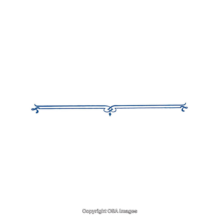 Elegant Blue Ornamental Divider on a Minimalistic White Background