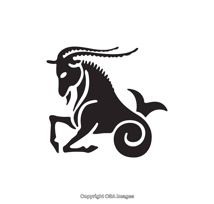 Black And White Icon of Capricorn Zodiac Symbol