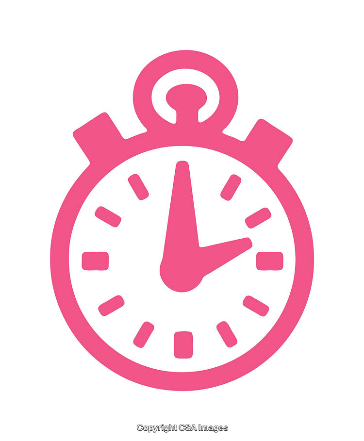 Pink Stopwatch Icon Representing Time and Punctuality, Digital Illustration