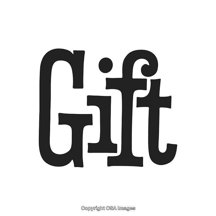 Stylized Black Typeface Spelling 'Gift' on a White Background