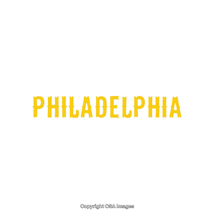 Yellow Philadelphia Typography on a Minimalistic White Background