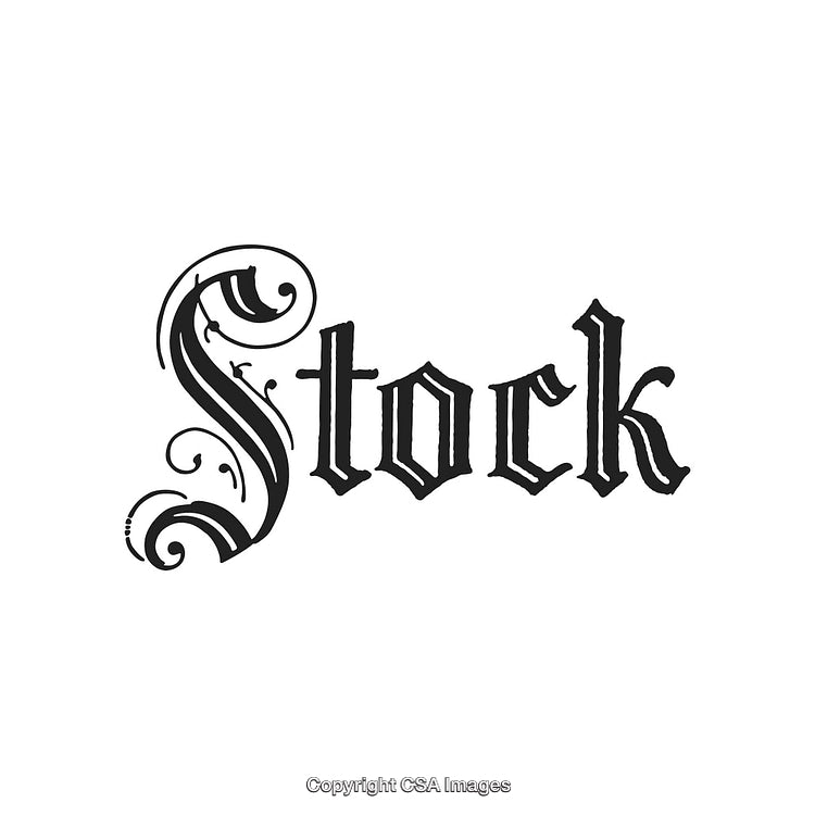 Decorative Vintage Typography with Ornate Details on a White Background