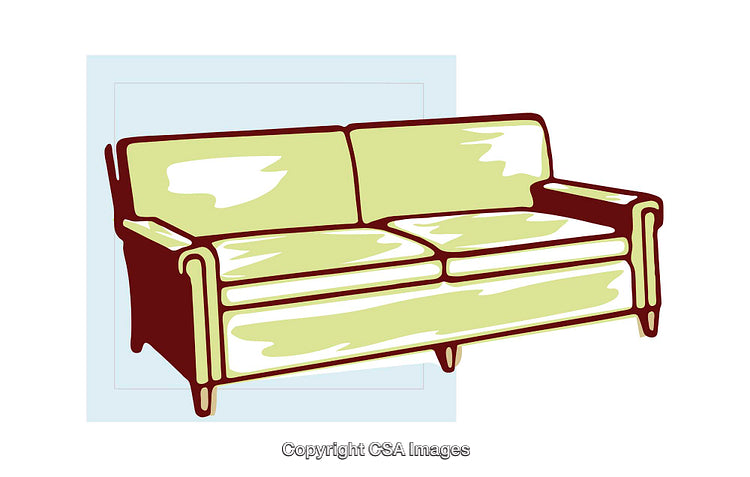 Yellow Sofa Illustration with Bold Minimalist Style and Clean Lines