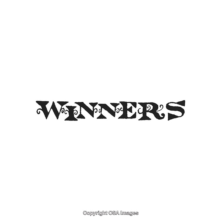 Decorative Winners Typeface with Elegant Swirls and Bold Character Design