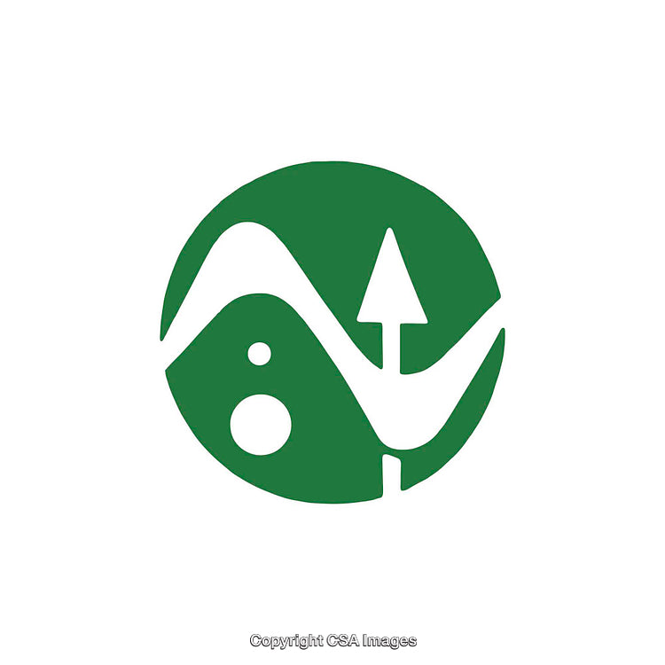 Green Circular Logo Featuring Nature-Inspired Elements and Abstract Graphics