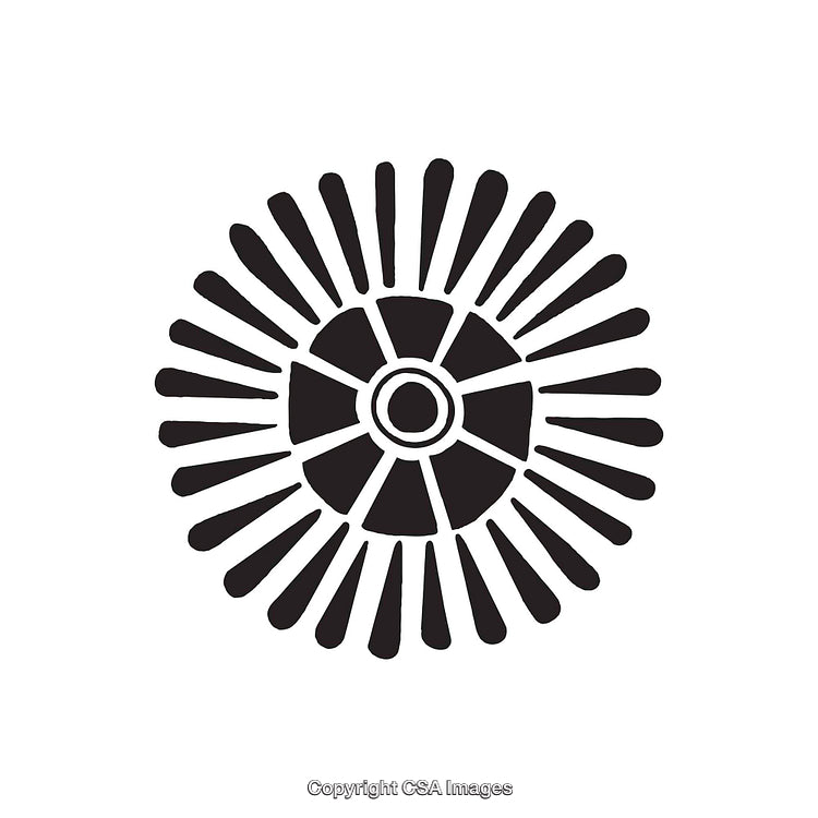 Black and White Geometric Sunburst Design Illustration