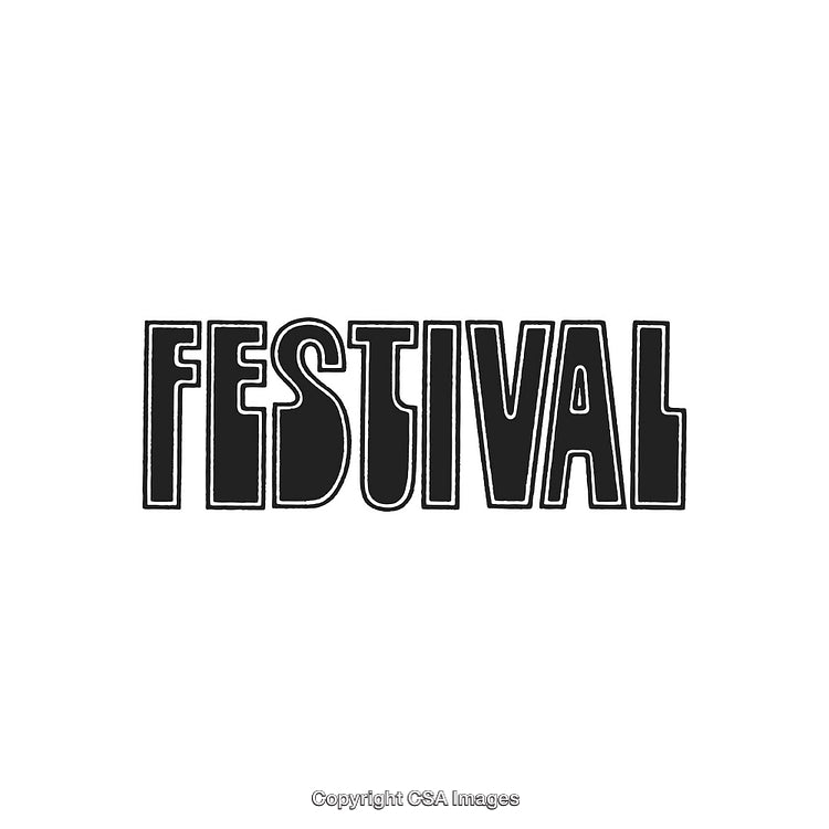 Stylish Typography of the Word 'Festival' in Black on a White Background