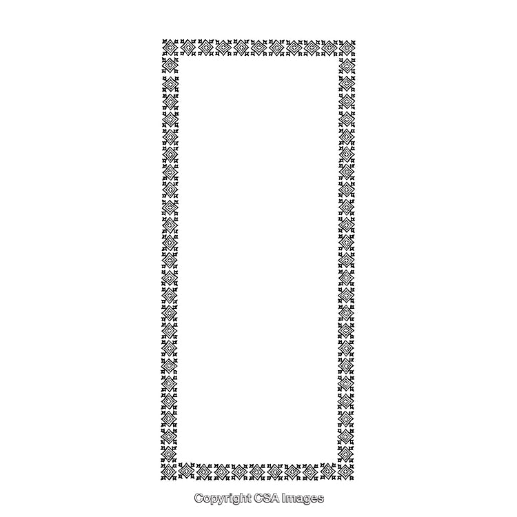 Black and White Intricate Decorative Border Design on White Background
