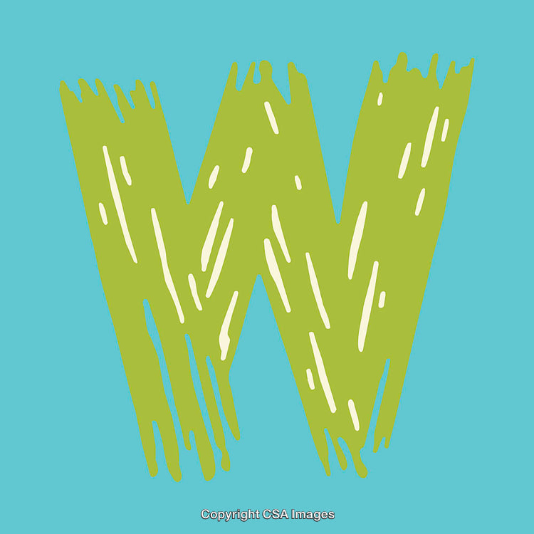 Bold Artistic Illustration of the Letter W on Vibrant Background