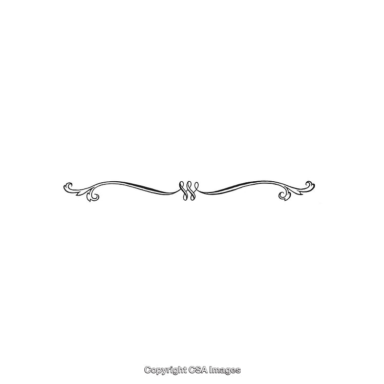 Decorative Black and White Ornamental Line Art Design Element