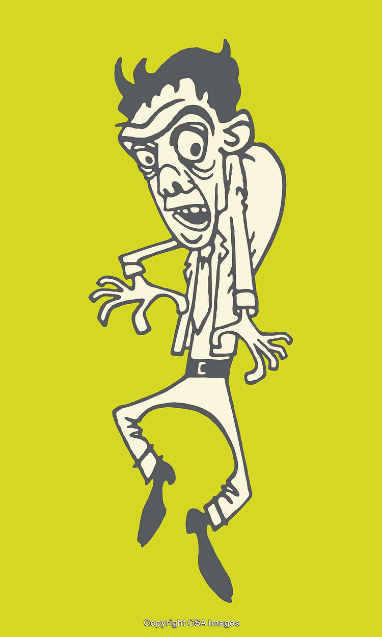 Fun and Artistic Cartoon Illustration of a Quirky Character on Vibrant Background