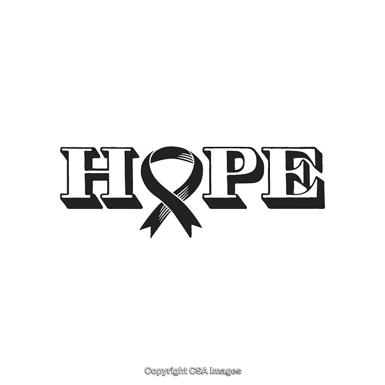 Hope Design Featuring Support Ribbon in Monochrome Style
