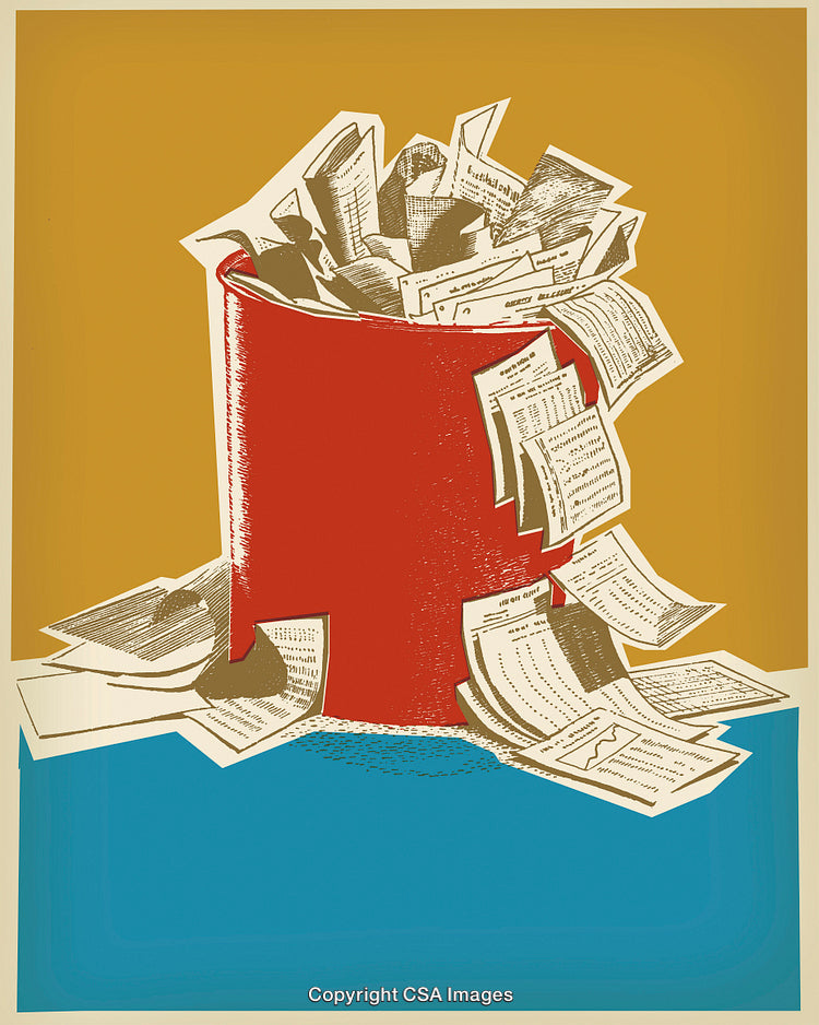 Wastebasket Full of Paper