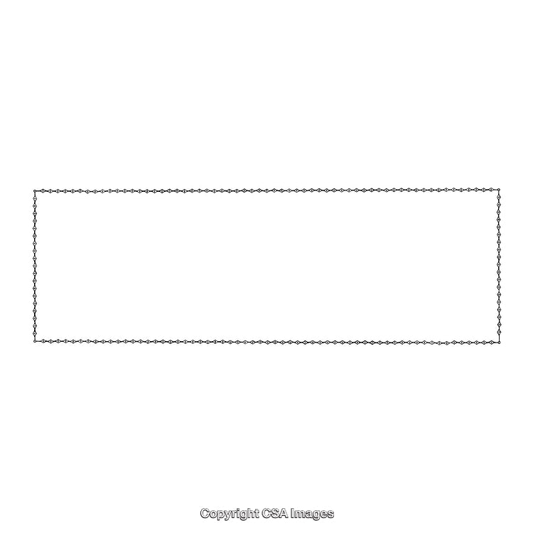 Black and White Ornamental Rectangular Border with Elegant Chain Pattern