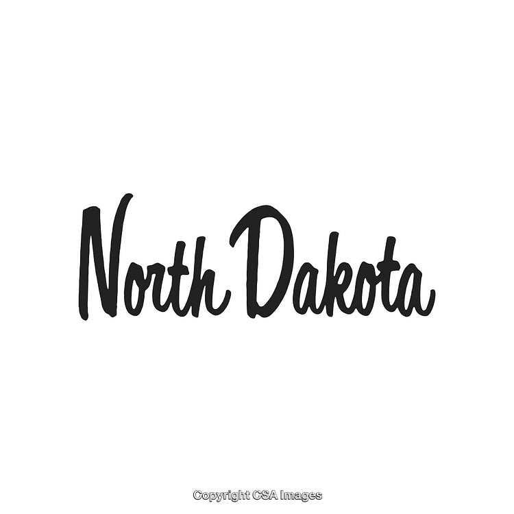 Elegant Typography Highlighting the Name North Dakota in Stylish Font