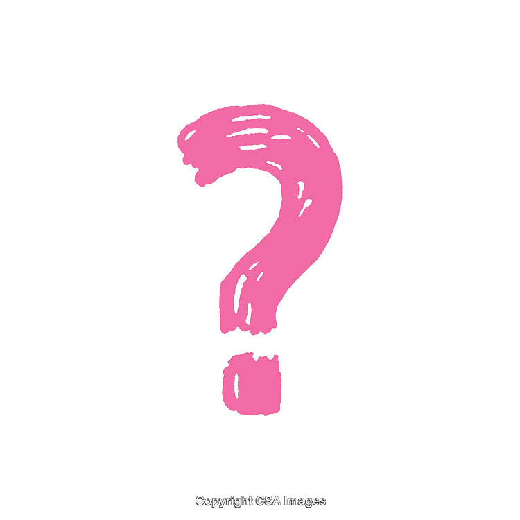 Pink Brush-Stroke Question Mark on Clean White Background