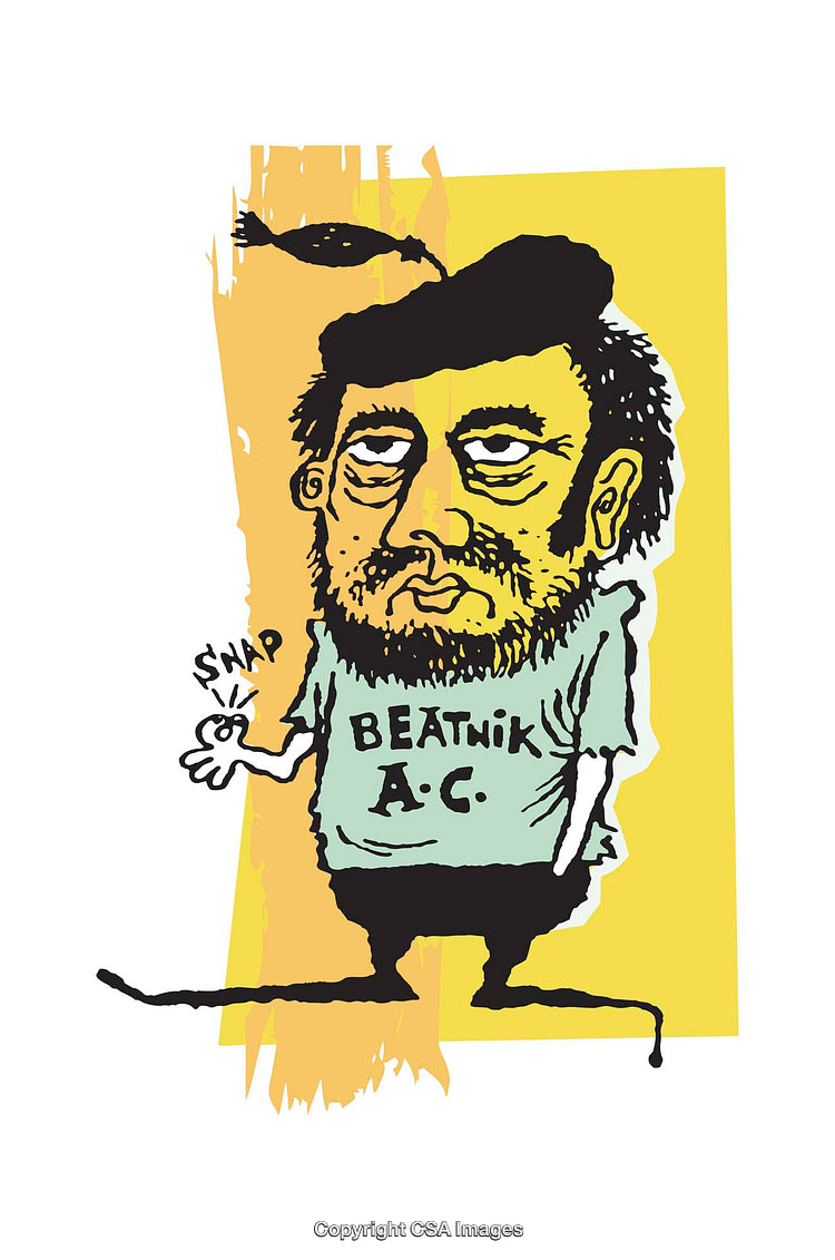 Colorful Beatnik Character Illustration with Artistic and Fun Vibes