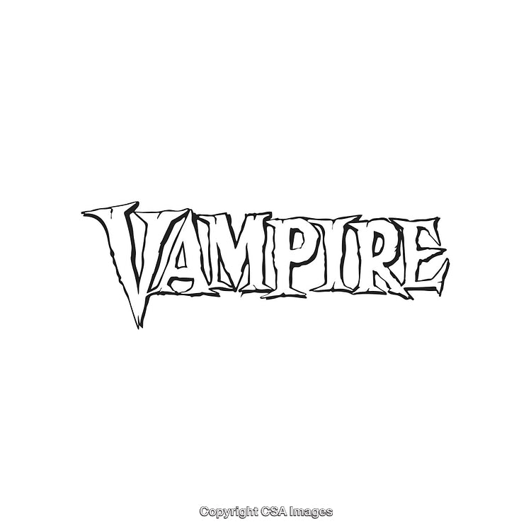 Gothic Style Text Rendering of the Word 'Vampire' in Dramatic Typeface