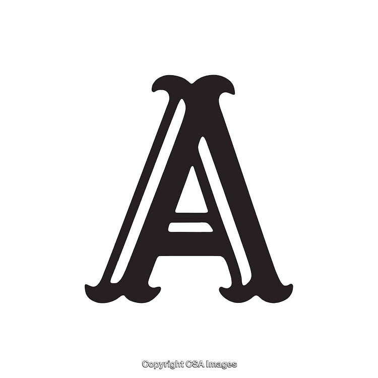 Artistic Representation of the Capital Letter 'A' in Bold Serif Font
