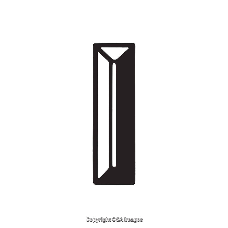 Black and White Illustration of the Letter I in Geometrical Style
