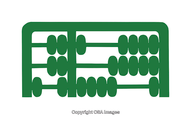 Simple Green Abacus Icon on a White Background