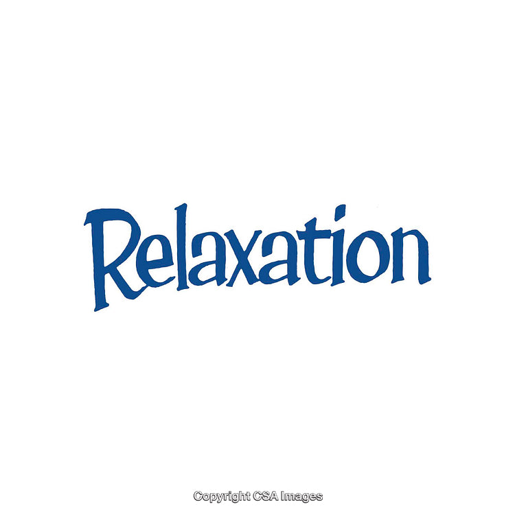 Tiled Blue Text Highlighting Relaxation in Bold Font on White Background