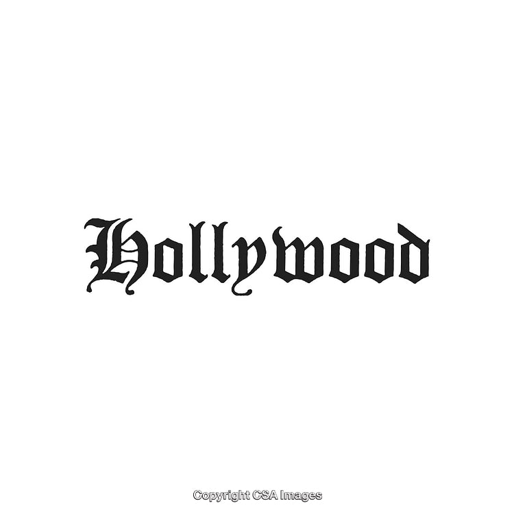 Elegant Blackletter Hollywood Text on a Clean White Background