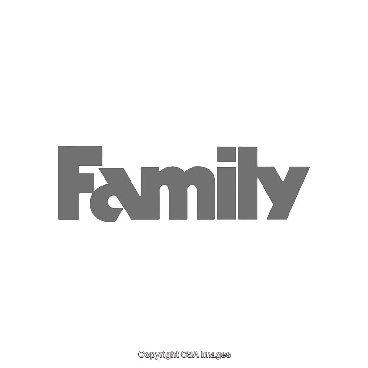 Monochrome Graphic Design Featuring the Word Family in Bold Typeface