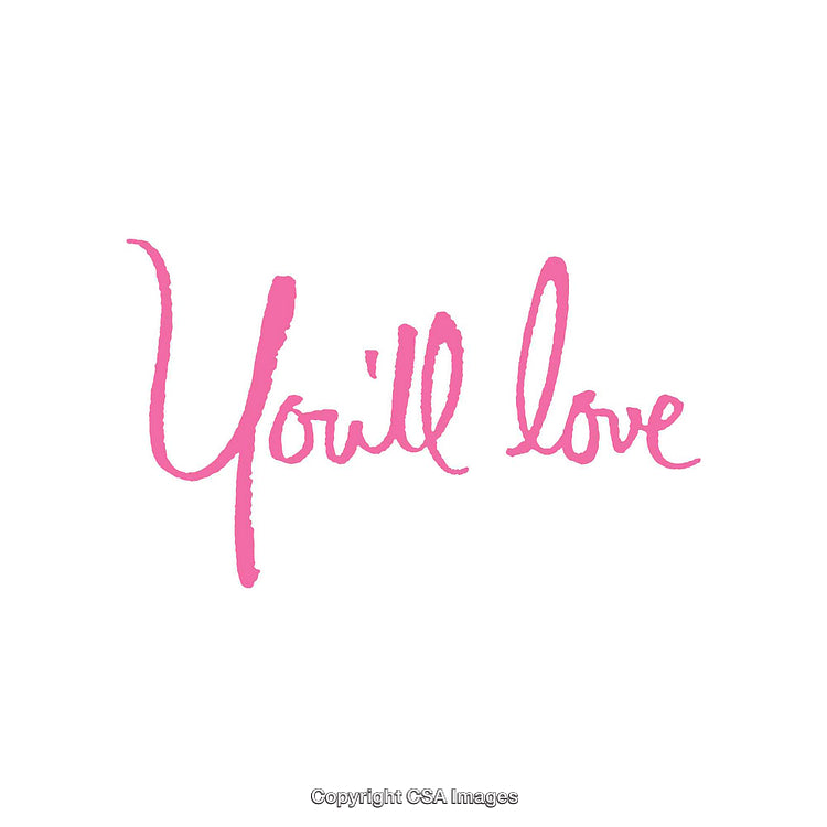 Pink Handwritten Text Art Saying 'You'll Love' on White Background