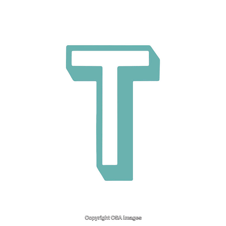 Stylized Turquoise Letter T on a White Background