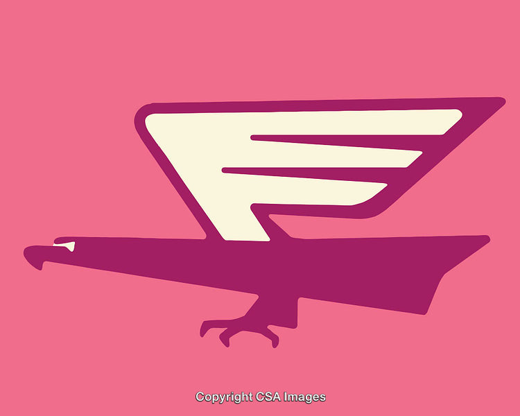 Stylized Silhouette of an Eagle on a Vibrant Pink Background