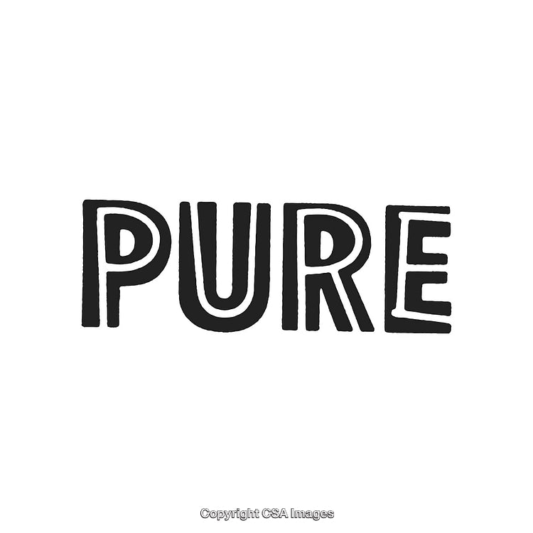 Black and White Typography Featuring the Word 'Pure' in Bold Style