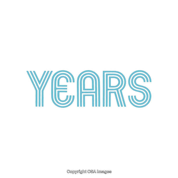 Simple Blue Typography Illustration Depicting Years with Clean and Modern Design