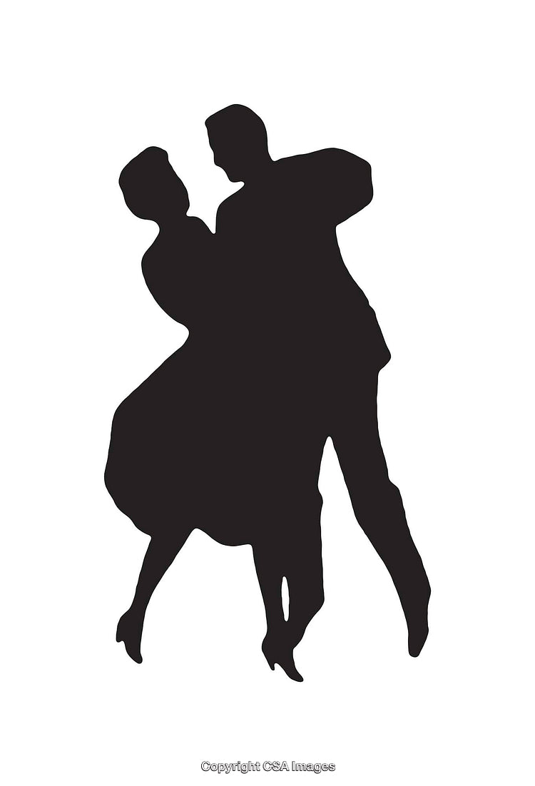 Silhouette of a Couple Performing a Graceful Dance Pose